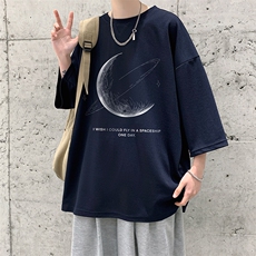 Q11246-P30月球春夏季七分袖t恤男大码五分袖男短袖中袖大皂风，男装T恤，电商A040