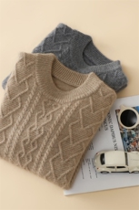 秋冬季新款舒适时尚百搭七针花型半高领加厚儿童羊绒衫，童装儿童羊绒衫，六一童装