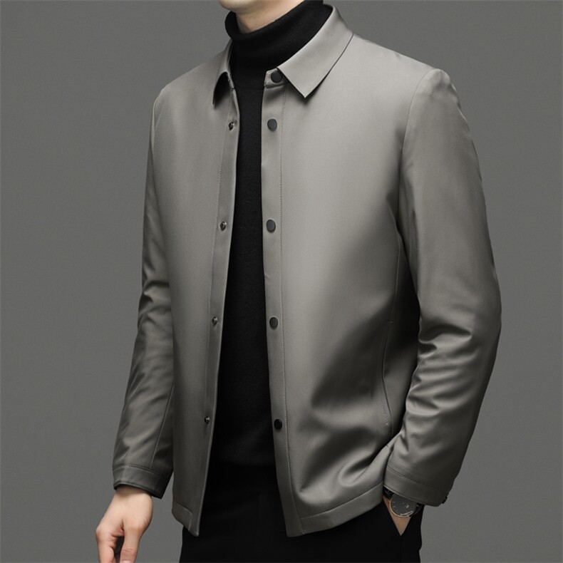 2023年冬季新款男士羽绒服中年宽松免烫上衣加厚白鸭绒保暖外套，男装羽绒服，电商B212（原钱塘6029）