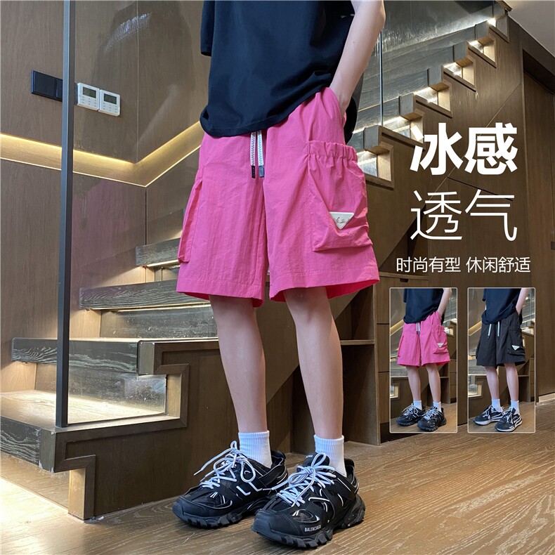 抖音品质夏季新款潮流冰丝透气宽松短裤B315-K24146-特p30控58,男装牛仔裤,电商B315