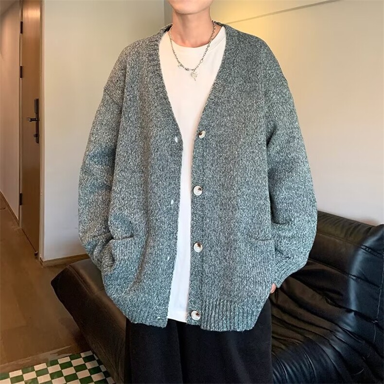 开衫毛衣男春秋季潮牌学院风宽松休闲慵懒针织衫外套2430P59,男装针织衫/毛衣,星座410-2