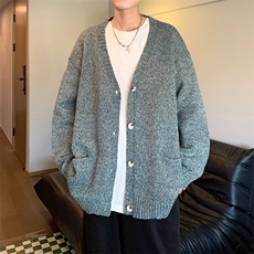 开衫毛衣男春秋季潮牌学院风宽松休闲慵懒针织衫外套2430P59，男装针织衫/毛衣，星座410-2