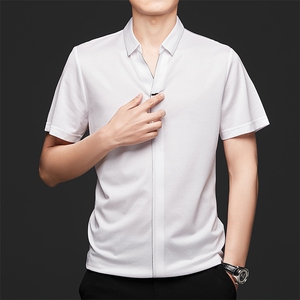 M50042男士2023年夏季新款百搭T恤短袖商务休闲体恤P145图片