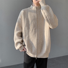 秋冬立领毛衣开衫针织男士慵懒风线衣外套，男装针织衫/毛衣，星座1206（原A206）