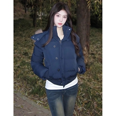 藏青色小个子短款棉服女冬季新款棉衣加厚棉袄夹棉外套M206，男装棉衣，星座1116A（原606A-3）