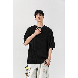 8XL-M 特大码夏季短袖冰丝皱感透气T恤男潮垂感宽松半袖DX305P45图片