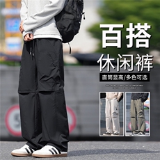 抖音品质裤子秋季新款男士宽松直筒美式潮A146-GY262特p25量大优，男装休闲裤，HDA146