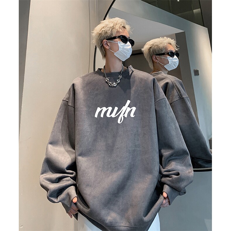 抖音得物供货 提供视频 秋冬重磅美式麂皮绒圆领卫衣 JY309图片