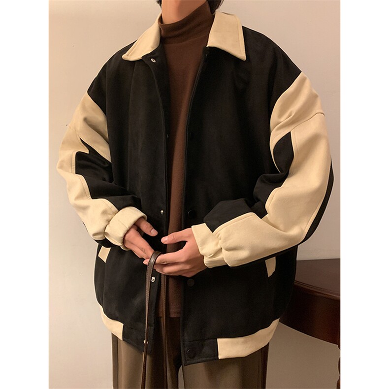 秋冬季加厚宽松外套男美式复古麂皮绒痞帅小香风夹克W6451-P65,男装夹克,星座512-2