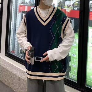 男秋冬季港风潮流百搭毛衣背心男外搭上衣MY05512-P45图片
