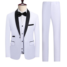 白色上衣+马甲+裤子