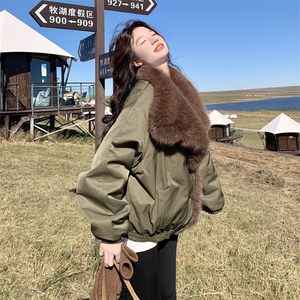 新款！冬装环保皮草两面穿派克服皮毛一体2C133-8987-P235-K348图片