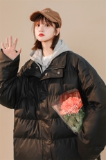 冬季保暖PU皮棉服男女宽松连帽棉衣棉袄外套225-2-20503-P110，男装棉衣，星座225-2