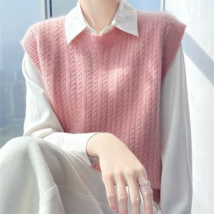2025年秋季新款百搭女士扭花马甲图片