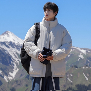 现货冬季美式休闲加厚雪山外套夹克立领纯色三防户外工装棉服图片