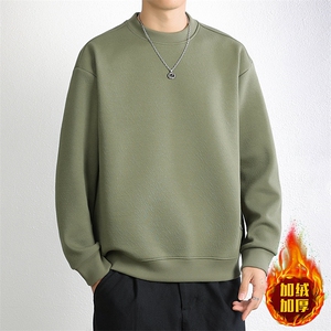 卫衣男秋冬纯色休闲时尚圆领一体绒加绒加厚针织衫卫衣25001-P58图片