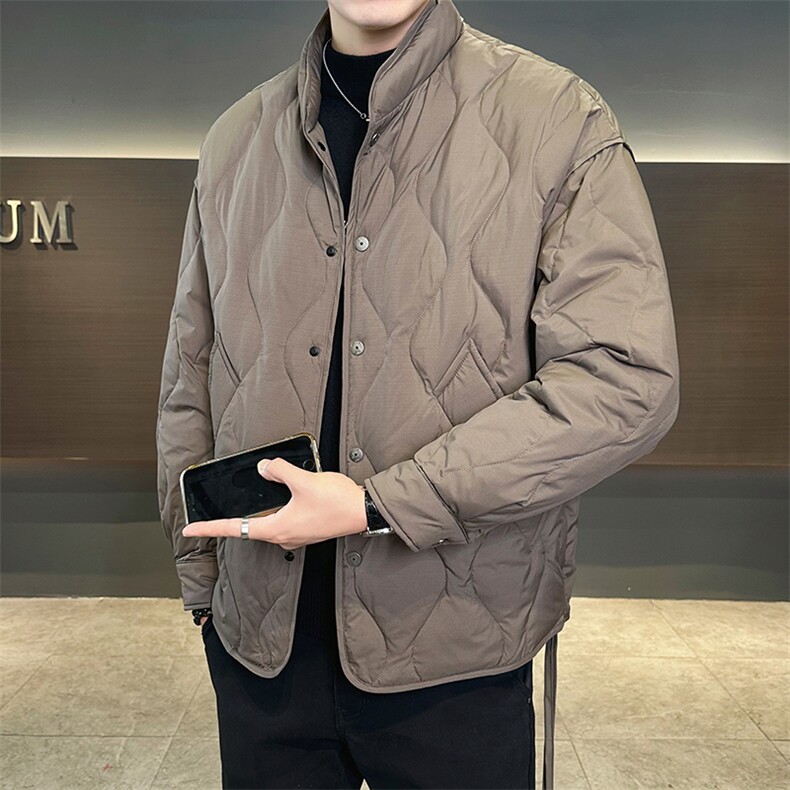 2025新款立领菱形格轻薄羽绒服百搭保暖外套YR3109-P249，男装羽绒服，电商D342