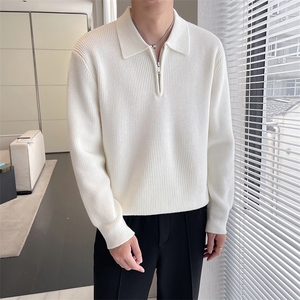 轻熟风~2025秋季新款针织毛线套头夹克外套M017/P85,20成熟男士穿搭图片