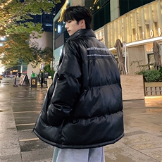 港风潮牌新款亮皮防水立领棉服潮流保暖棉衣M083S-P100控139，男装棉衣，星座717