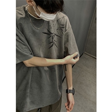 夏季竹竹高升烧花麂皮绒短袖T恤JDT77787P25块特价：供抖音视频，男装T恤，星座227-7