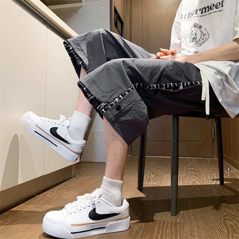 夏季新款潮牌休闲短裤男风宽松七分运动中裤907特P35控68,男装牛仔裤,电商C305A