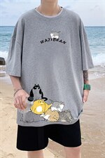 DX17155-P20 纯棉短袖t恤男大码半袖打底衫宽松体恤衫 港风图片