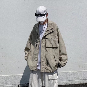 秋季新款日系古着口袋机能风迷彩宽松外套工装双层夹克JK14P55图片