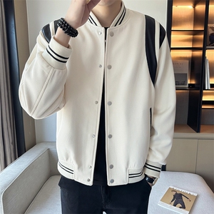 店主风春秋季撞色拼接棒球服长袖休闲夹克外套上衣男 JK111-P100图片
