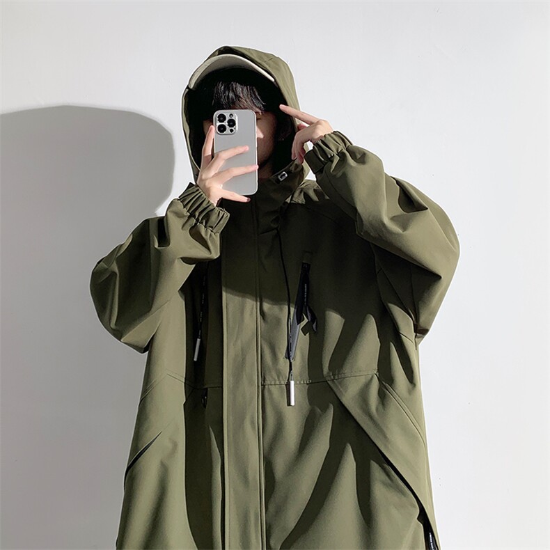 春秋新款男士宽松工装连帽夹克防风防水冲锋衣JK8303-P65图片