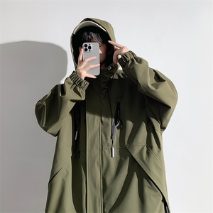春秋新款男士宽松工装连帽夹克防风防水冲锋衣JK8303-P65图片
