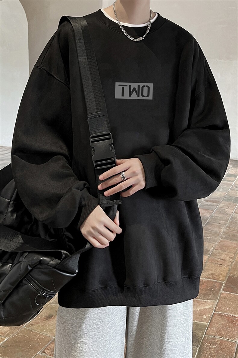抖音供货、重磅显瘦卫衣冬圆领宽松D223A-LPRYL2301-特p40,男装卫衣,电商019-1