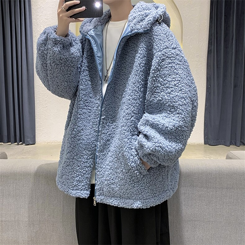 现货冬装男女款宽松休闲大码羊羔毛棉衣中性情侣棉袄外套DM70-P95,男装棉衣,电商D321-1