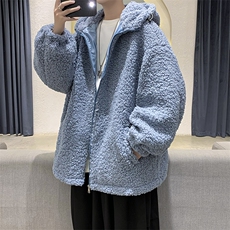 现货冬装男女款宽松休闲大码羊羔毛棉衣中性情侣棉袄外套DM70-P95，男装棉衣，电商D321-1