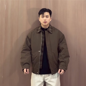 现货 美式宽松假两件三防夹棉加厚翻领棉服6106特P85图片