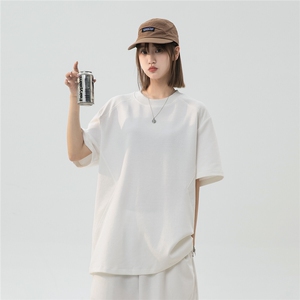 现货2026夏季罗纹拼接曼巴棉流行男女韩版潮流T恤T133-TP32图片