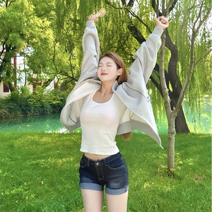抖音得物高品质秋冬美式高街重磅结构辑明线纹理连帽卫衣外套W111图片