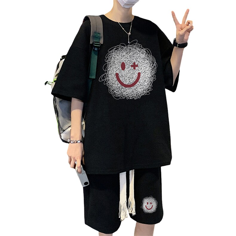 套装！华夫格套装短袖T恤短裤男TZ213-特P38,男装T恤,电商B367