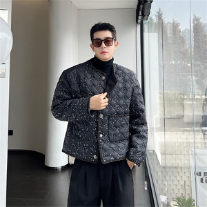 韩版小香风轻薄棉衣男图片