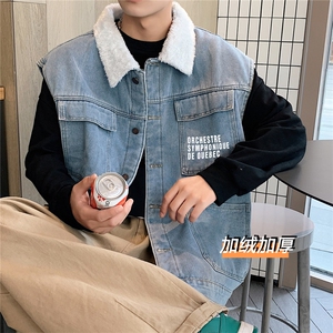 MJ231J-p68-限价98 M-5XL抖音情侣棉马甲加绒大码羊羔毛cityboy图片