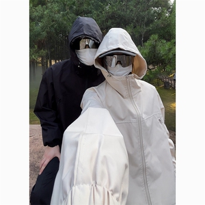 港风大码山系户外男女情侣款防水连帽冲锋衣XZ213-JK9902-P75控98图片
