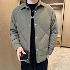 翻领轻薄羽绒服夹克男棱角设计休闲外套上衣DS-A329-S2607-P135，男装夹克，电商A329