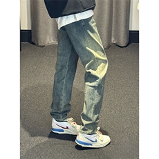 抖音得物休闲直筒牛仔裤男显显瘦宽松百搭美式复古水洗长裤AK13，男装牛仔裤，电商A443