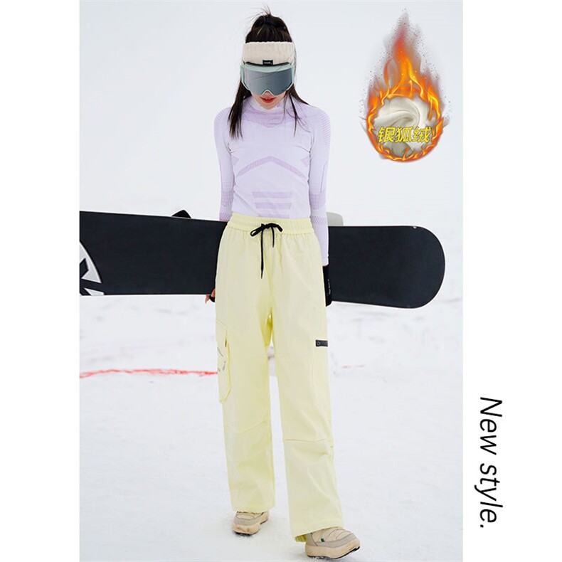 单板登山裤男女中性舒适加厚银狐绒滑雪裤K1073J加绒-P85控128,男装卫衣,电商A001