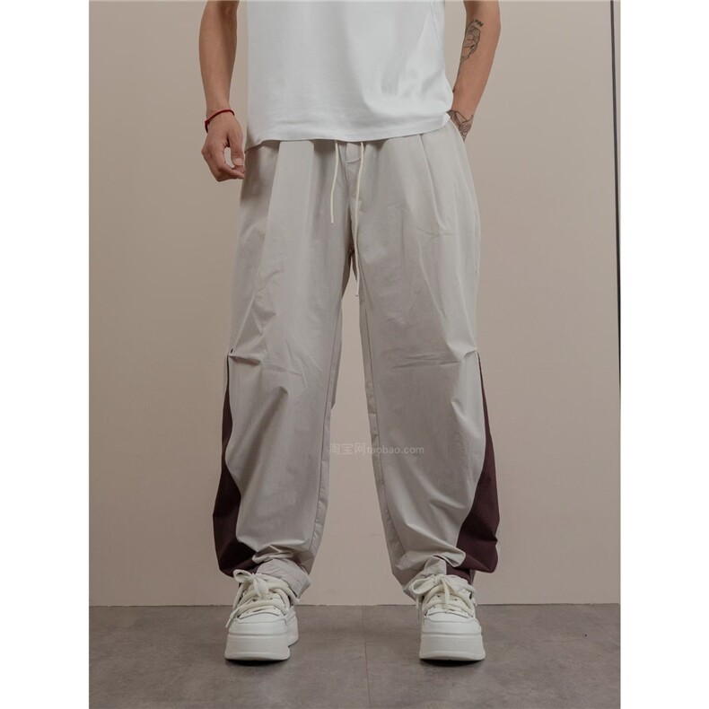 2025年新款夏季薄款弯刀休闲长裤男士百搭宽松直筒阔腿速干伞兵裤，女装休闲裤，星座1210-1
