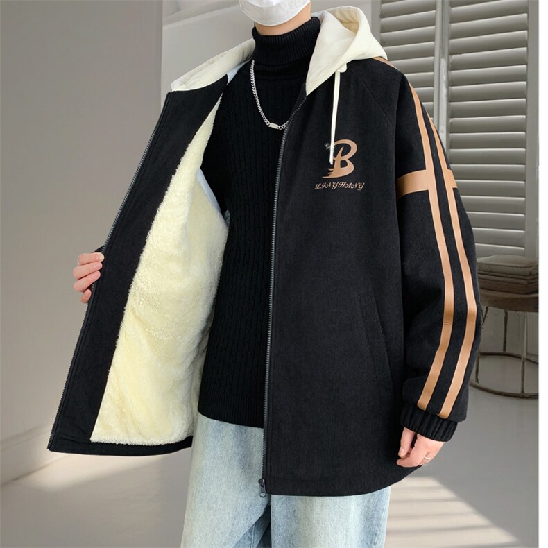 男青年休闲工装加绒夹克加绒加厚夹克棉服保暖外套LH6896-P100,男装夹克,星座1105-3
