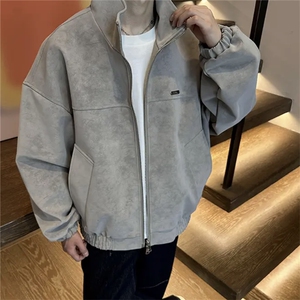 现货 网图慎用 皮夹克翻领皮衣雾蓝PU皮外套 JK314 P65图片