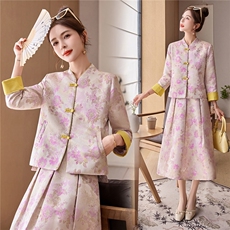 罗得堡2026年春装新款新中式汉服套装连衣裙2609，女装套装/套裙，罗得堡