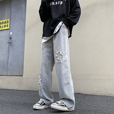 牛仔裤男宽松直筒休闲长裤男裤秋冬款裤子N0918-P45，男装牛仔裤，星座308B-1