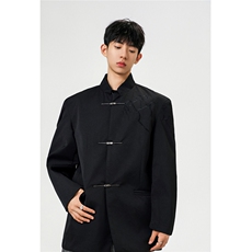 可二开「折棘」荆棘立体绣设计大码M-5XL中式西服XF78058P90控139，男装西服，星座227-7