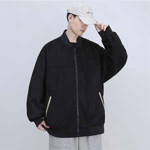 模特图新款麂皮绒飞行夹克男春秋美式复古工装618A-WT1019-P70图片